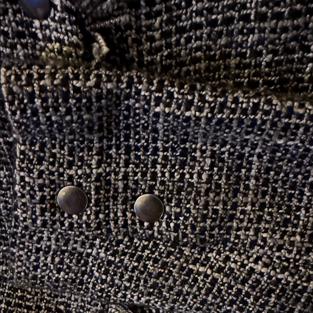 Halogen Black and Gray Woven Fringe Open-Front Jacket - Picture 3 of 3